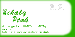 mihaly ptak business card